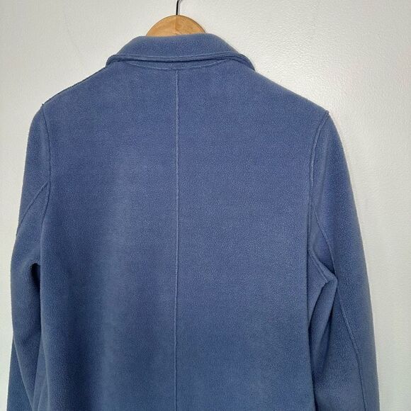 Harris Wharf London Women’s Dusty Blue Fleece Longline 3 Button Closure Coat - Picture 8 of 15